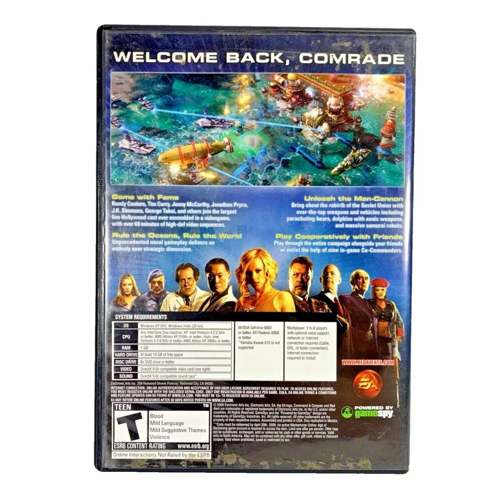 Command & Conquer: Red Alert 3 PC DVD ROM Complete with Manual and Poster Tested